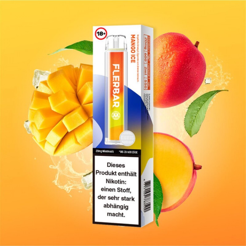 Flerbar M E-Shisha 600 - 20mg/ml - Mango Ice