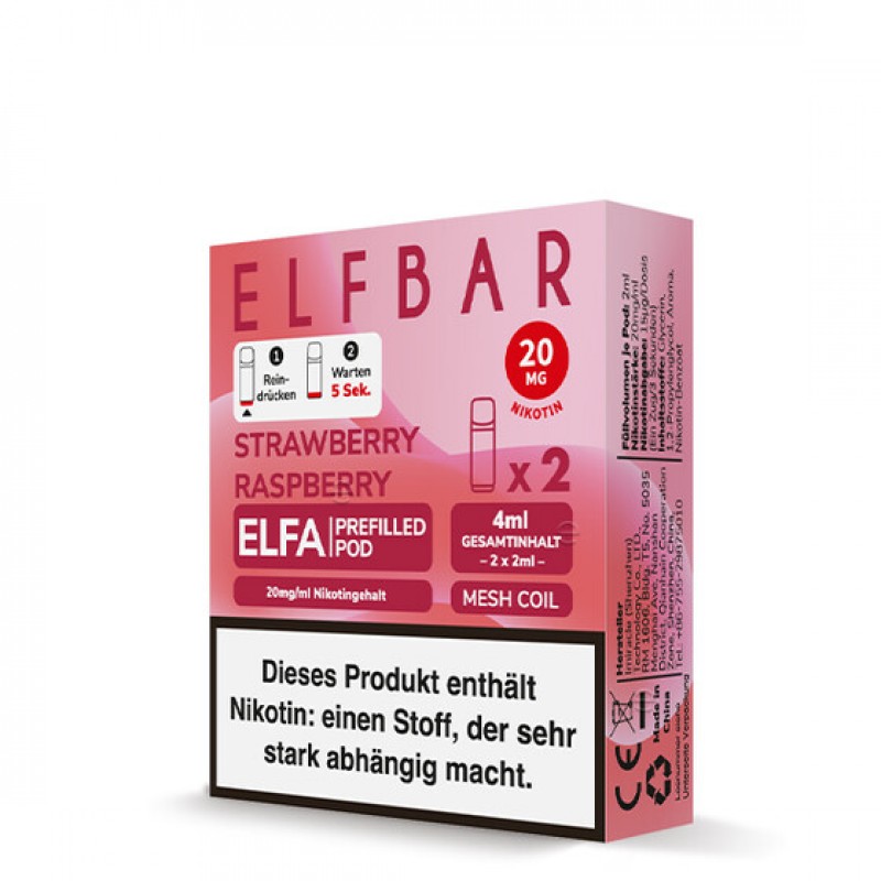 Elf Bar Elfa Pod 20mg - Strawberry Raspberry (2 St...