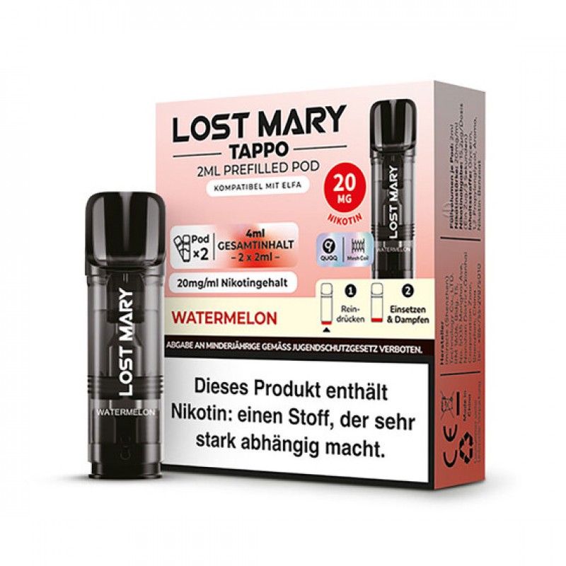 Lost Mary Tappo Pod - Watermelon 20mg (2x pro Pack...