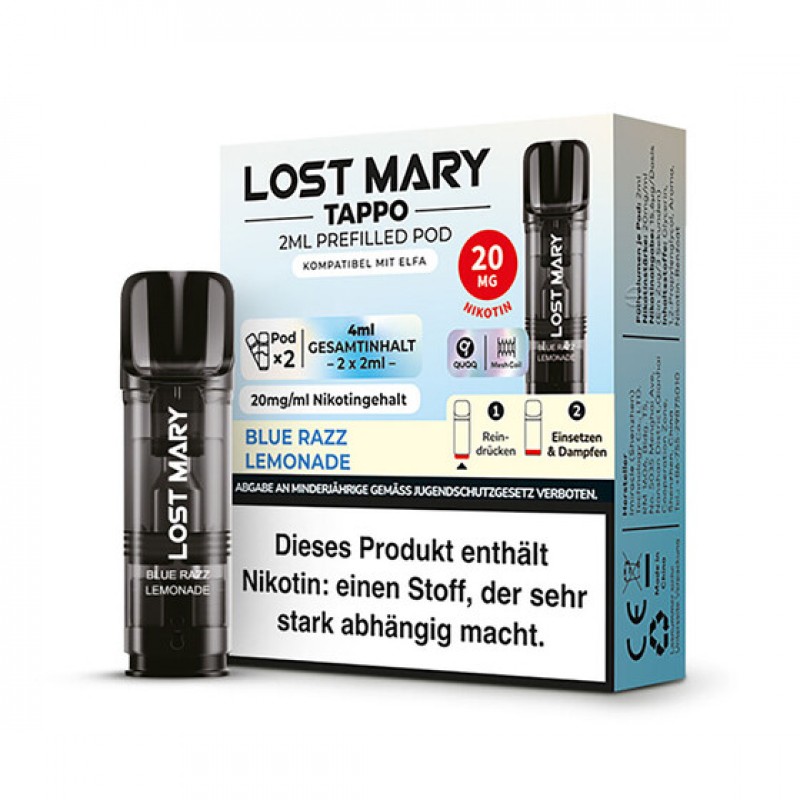 Lost Mary Tappo Pod - Blue Razz Lemonade 20mg (2x ...