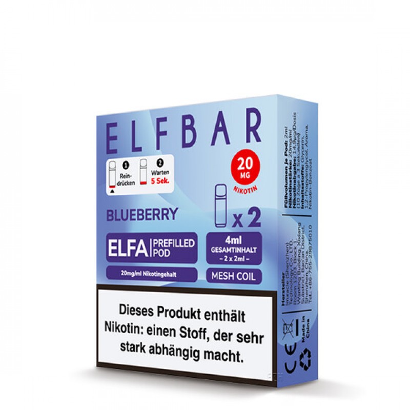 Elf Bar Elfa Pod 20mg - Blueberry (2 St�ck Pro P...