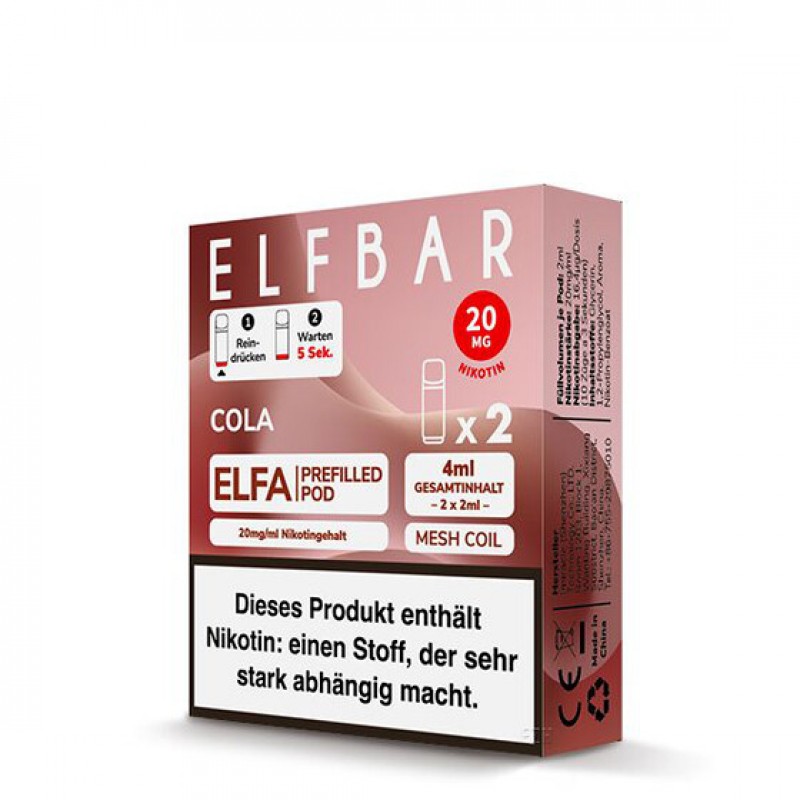 Elf Bar Elfa Pod20mg - Cola (2 St�ck Pro Packung...