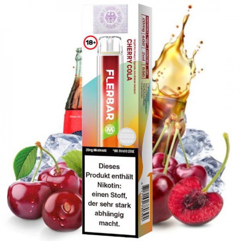 Flerbar M E-Shisha 600 - 20mg/ml - Cherry Cola