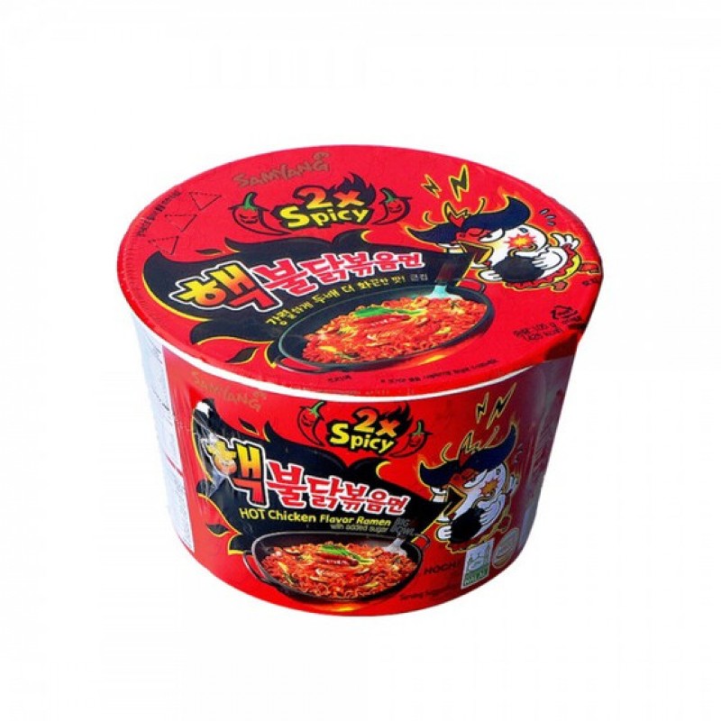 Buldak Extreme Hot Chicken Ramen 2x Spicy Big Bowl...