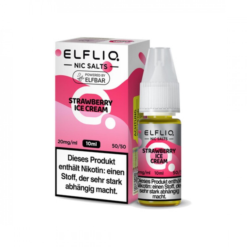 ELFBAR ELFLIQ 10ml - Strawberry Ice Cream Nikotins...