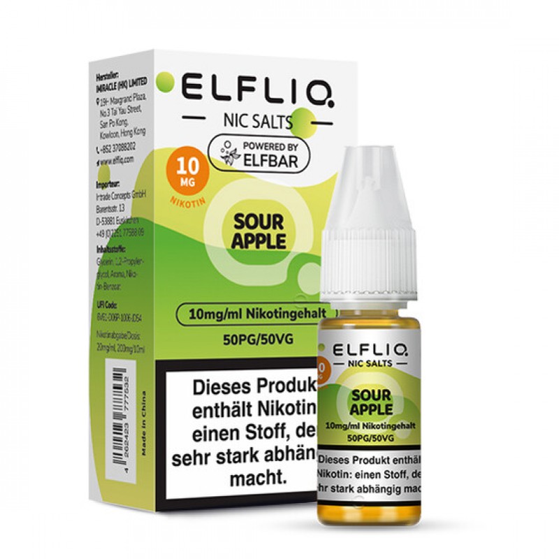 ELFBAR ELFLIQ 10ml - Sour Apple Nikotinsalz 10mg