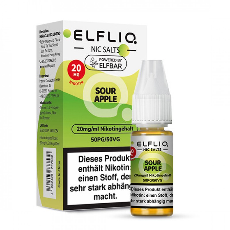 ELFBAR ELFLIQ 10ml - Sour Apple Nikotinsalz 20mg