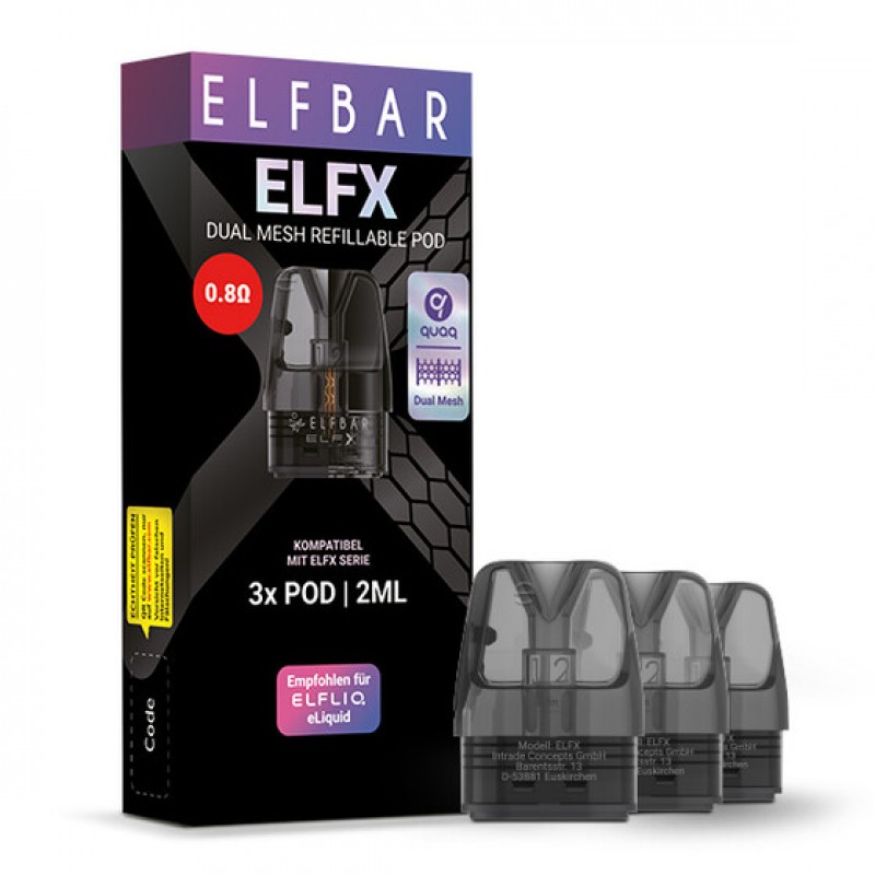 Elfbar ElfX Refillable Pod 0.8 Ohm (3x pro Packung...