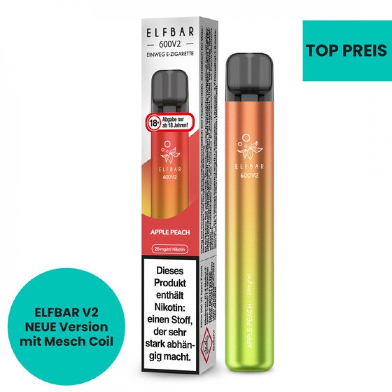 Elf Bar 600 V2 - Apple Peach 20 mg/ml